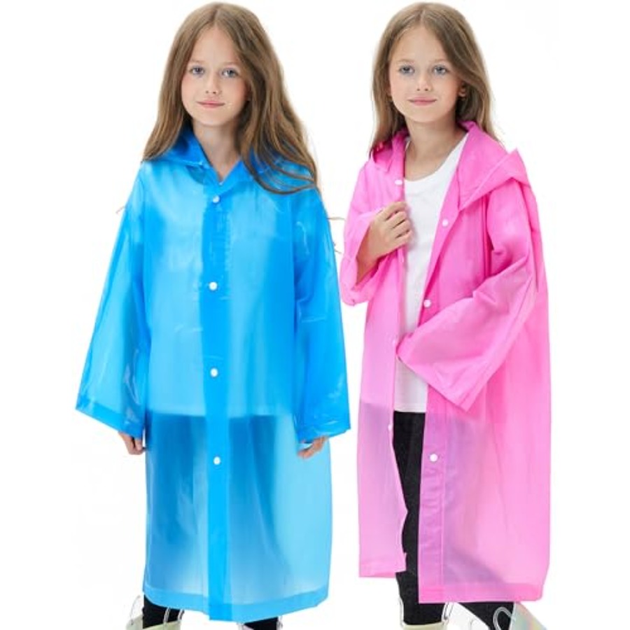 2 Pack Reusable Waterproof Rai - Emergency Poncho Rain บทวิจารณ์และราคา