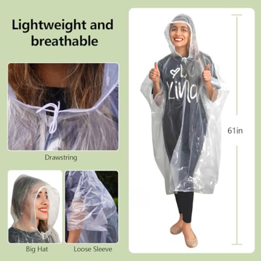 Emergency Disposable Rain Ponc - Emergency Poncho Rain บทวิจารณ์และราคา