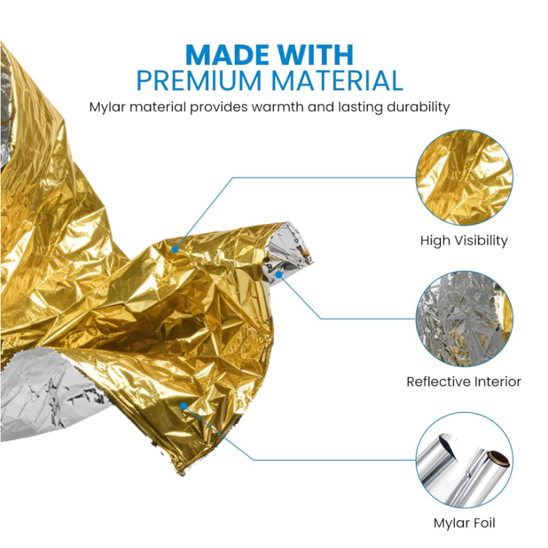 10 Pack Gold Reflective Emerge - Survival Blanket Reflective บทวิจารณ์และราคา