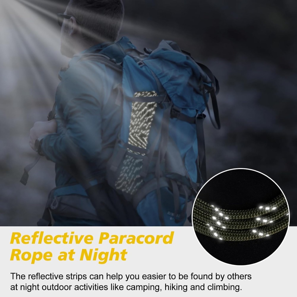Reflective Paracord 1000lb, 50 - Para Cord 1000Ft บทวิจารณ์และราคา