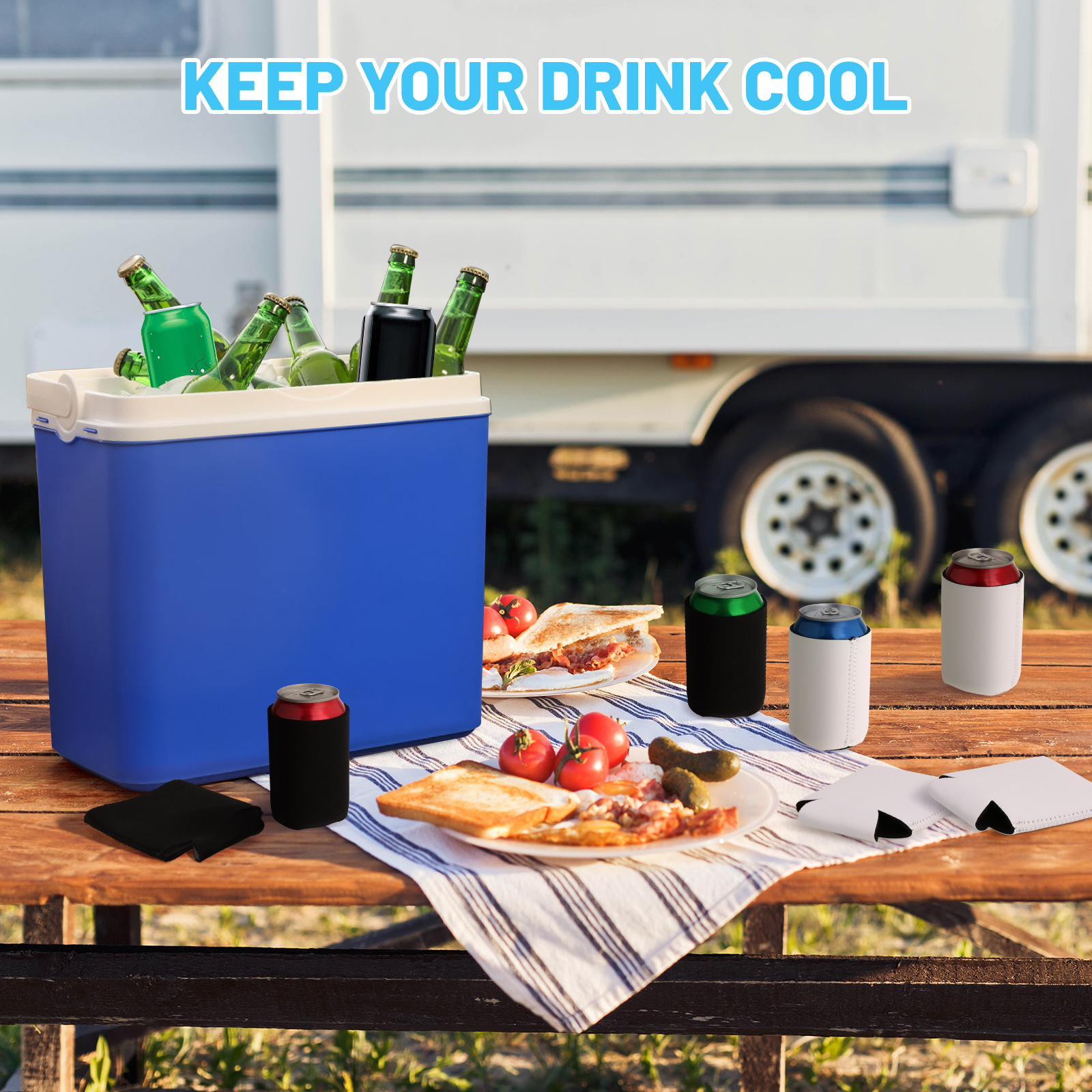 10x Beer Cans Coolers Sleeves  - Water Bag Collapsible บทวิจารณ์และราคา
