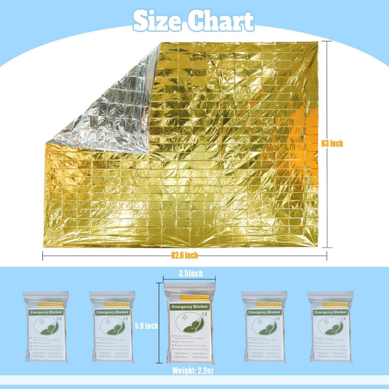 5PCS Dual Color Silver Gold My - Survival Blanket Reflective บทวิจารณ์และราคา
