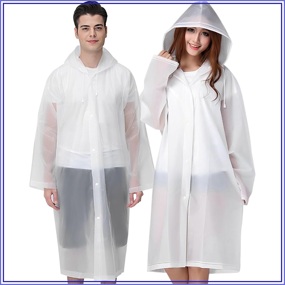 Reusable Rain Ponchos for Adul - Emergency Poncho Rain บทวิจารณ์และราคา