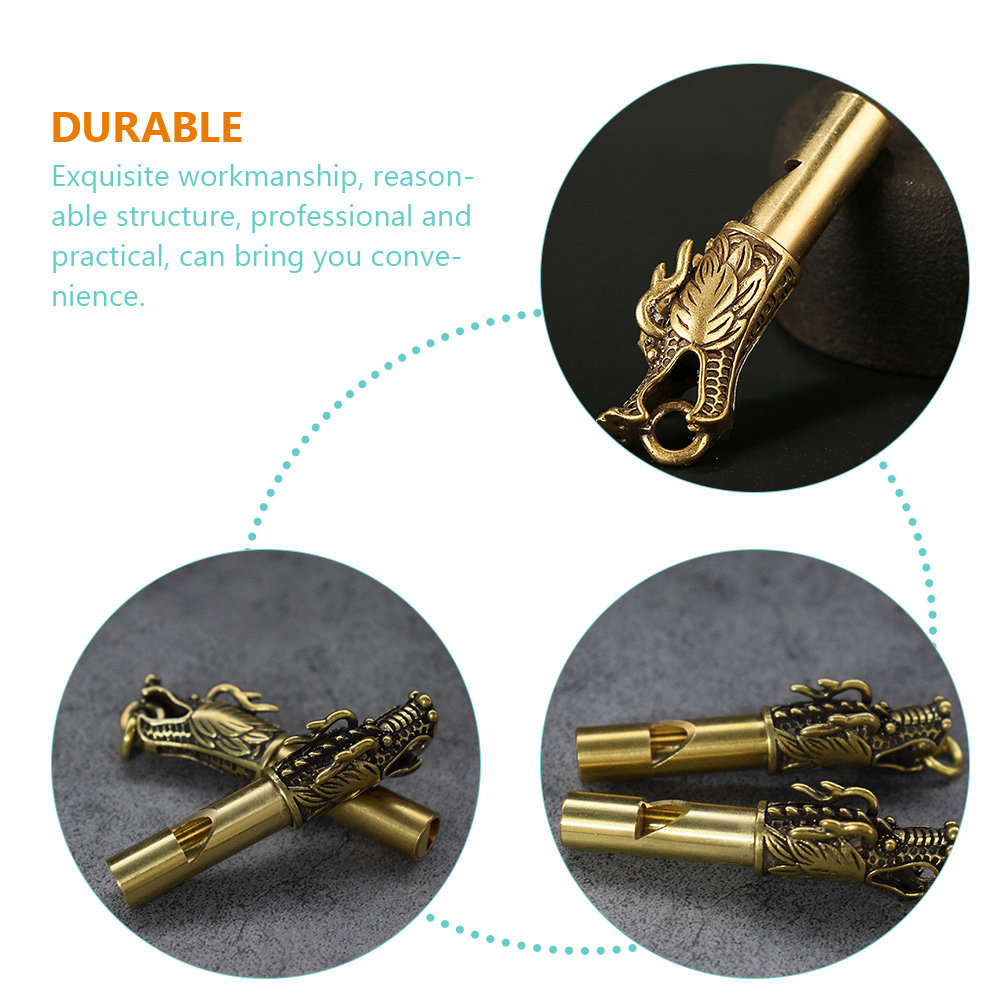 Brass Dragon Pattern Whistle L - Emergency Whistle Loud บทวิจารณ์และราคา