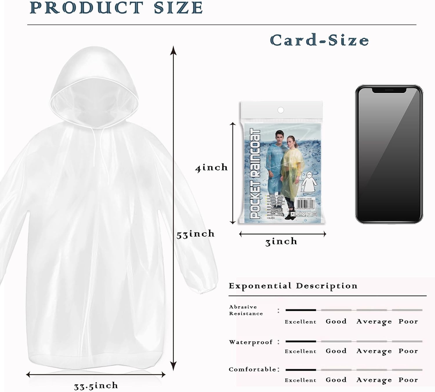 10 Pack Disposable Rain Poncho - Emergency Poncho Rain บทวิจารณ์และราคา