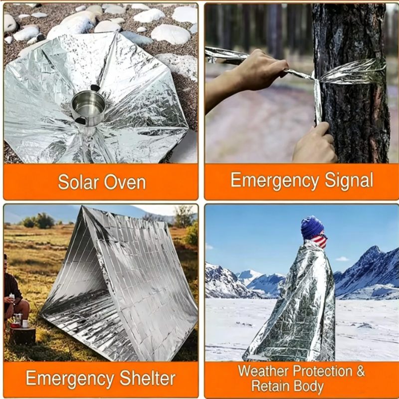 Multi-Scenario Windproof Water - Survival Blanket Reflective บทวิจารณ์และราคา