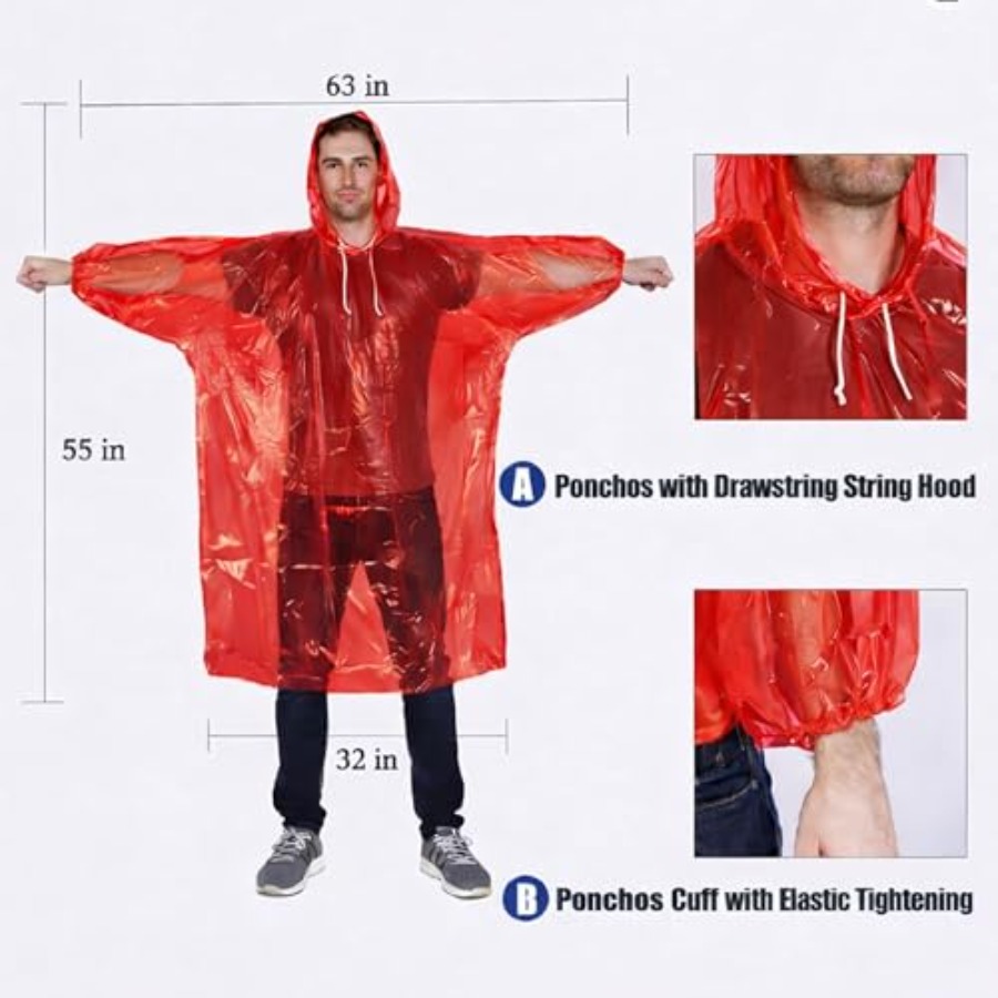 Mindful Design Rain Ponchos wi - Emergency Poncho Rain บทวิจารณ์และราคา