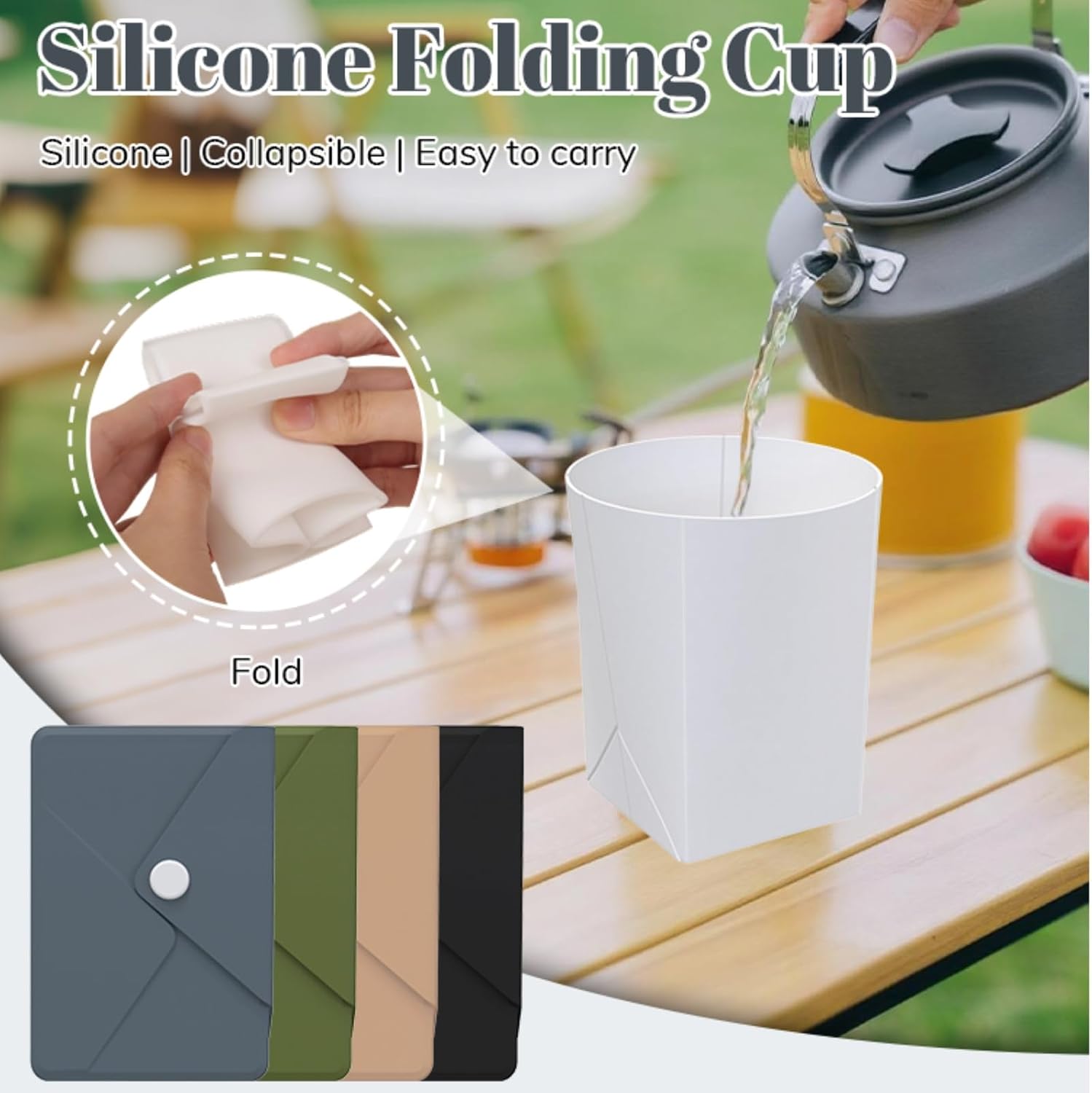 Silicone Collapsible Travel Cu - Water Bag Collapsible บทวิจารณ์และราคา