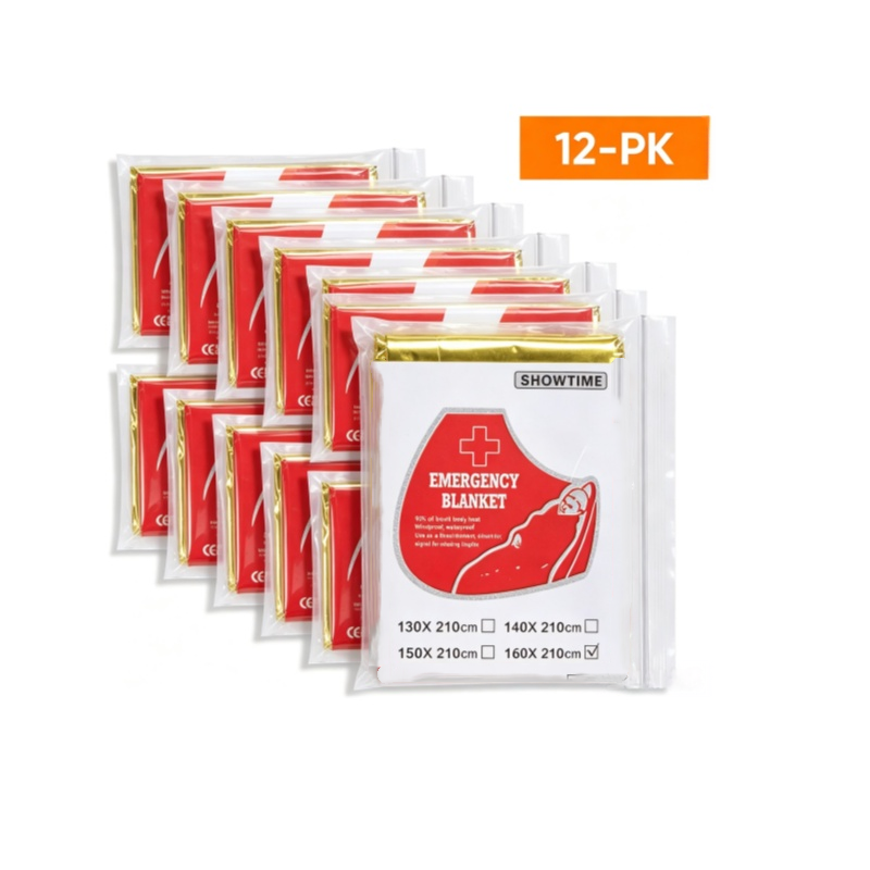 12PCS Large 160×210cm Gold Foi - Survival Blanket Reflective บทวิจารณ์และราคา