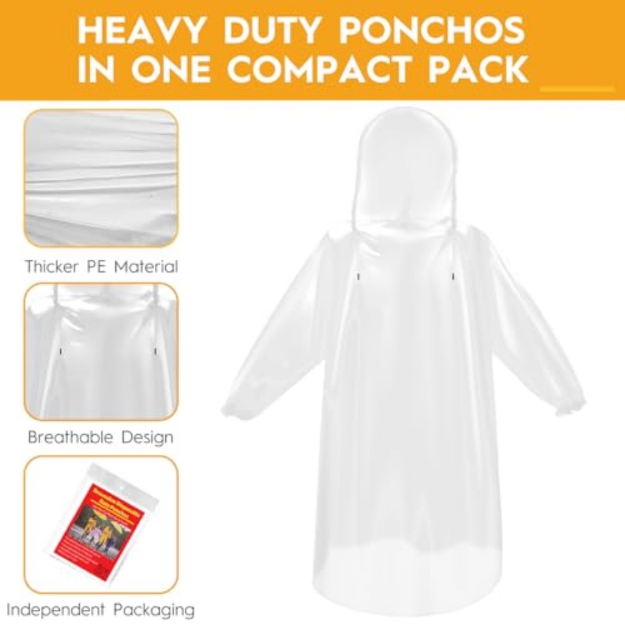 and and Disposable Rain Poncho - Emergency Poncho Rain บทวิจารณ์และราคา